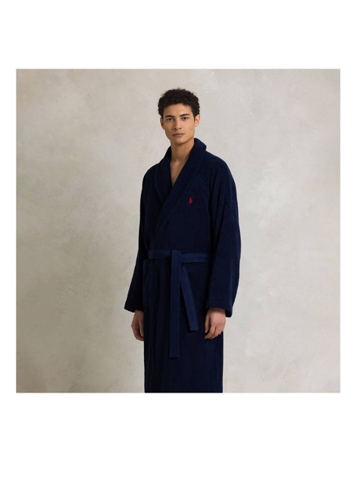 Ralph Lauren Polo Player badjas - unisex - detail 9 donkerblauw