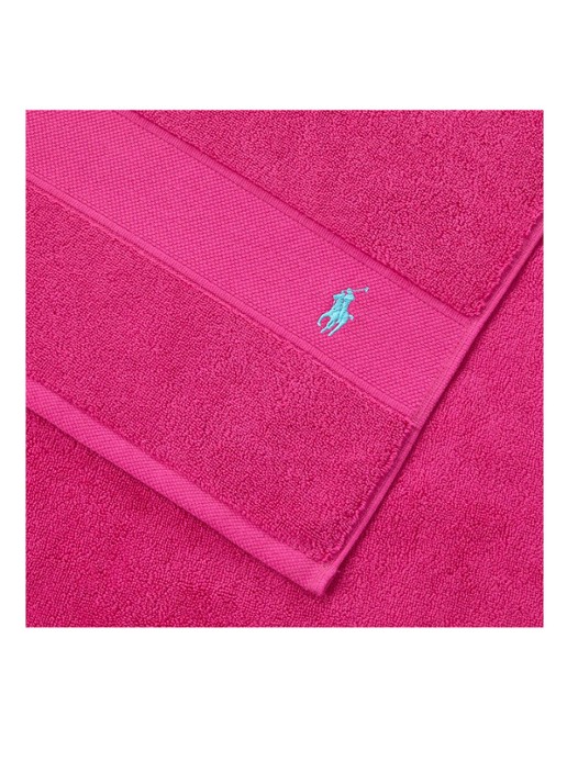 Ralph Lauren Polo Player badlaken - 600 gr/m2 - 70 x 140 cm - voorkant 4 fuchsia
