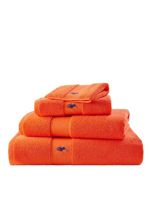 Ralph Lauren Polo Player badlaken - 600 gr/m2 - 70 x 140 cm - detail 3 oranje