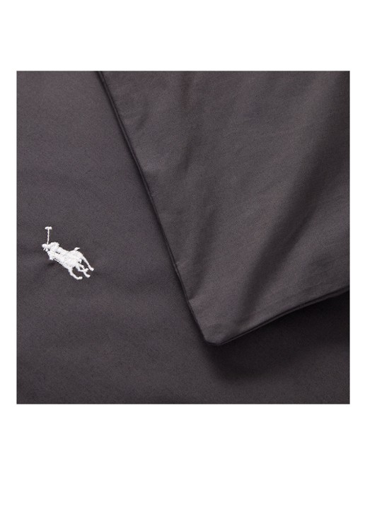 Ralph Lauren Polo Player dekbedovertrek van katoen perkal 220TC - exclusief kussenslopen - achterkant 10 antraciet