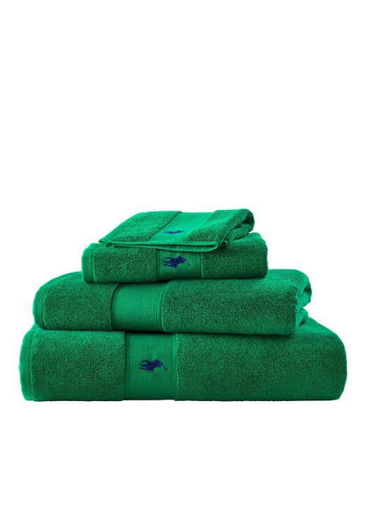 Ralph Lauren Polo Player gastendoek - 600 gr/m2 - 33 x 33 cm - detail 3 groen