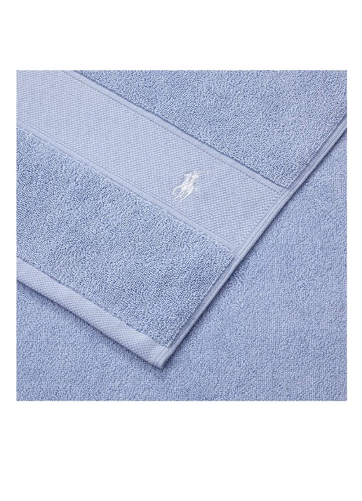 Ralph Lauren Polo Player gastendoek - 600 gr/m2 - 33 x 33 cm - voorkant 2 lichtblauw