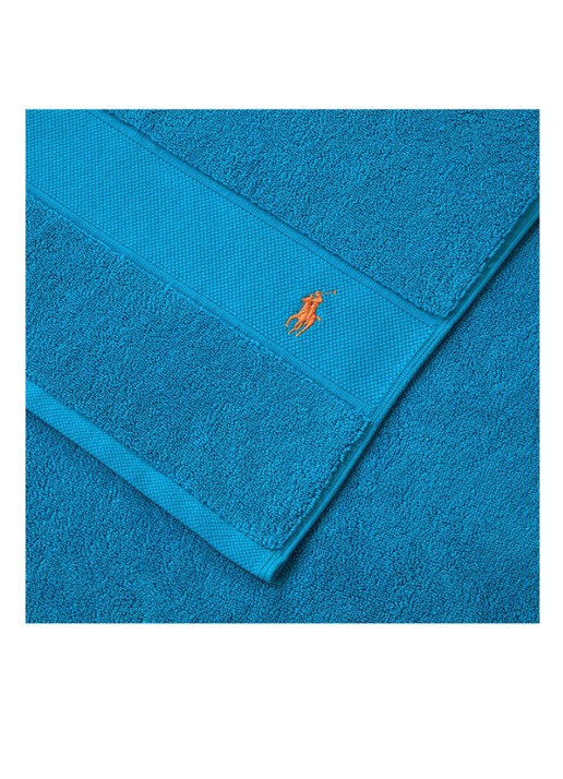 Ralph Lauren Polo Player gastendoek - 600 gr/m2 - 33 x 33 cm - voorkant 4 blauw