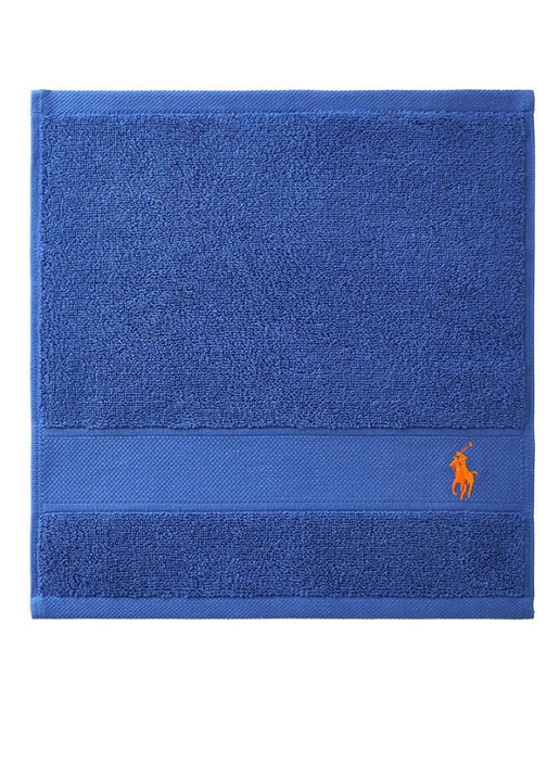Ralph Lauren Polo Player gastendoek - 600 gr/m2 - 33 x 33 cm - voorkant 2 kobaltblauw