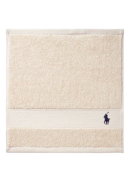 Ralph Lauren Polo Player gastendoek - 600 gr/m2 - 33 x 33 cm - voorkant 2 beige