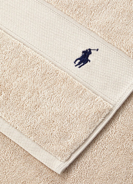 Ralph Lauren Polo Player gastendoek - 600 gr/m2 - 33 x 33 cm - voorkant 3 beige