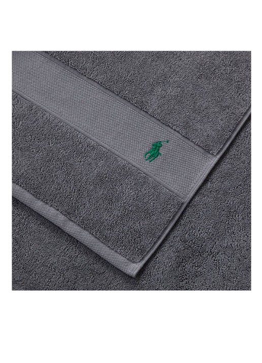 Ralph Lauren Polo Player gastendoek - 600 gr/m2 - 40 x 75 cm - voorkant 2 donkergrijs