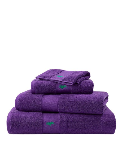 Ralph Lauren Polo Player gastendoek - 600 gr/m2 - 40 x 75 cm - detail 2 paars