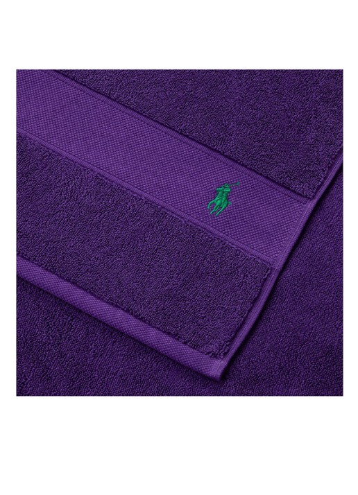 Ralph Lauren Polo Player gastendoek - 600 gr/m2 - 40 x 75 cm - voorkant 4 paars