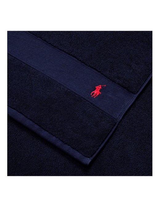 Ralph Lauren Polo Player gastendoek - 600 gr/m2 - 40 x 75 cm - voorkant 2 donkerblauw