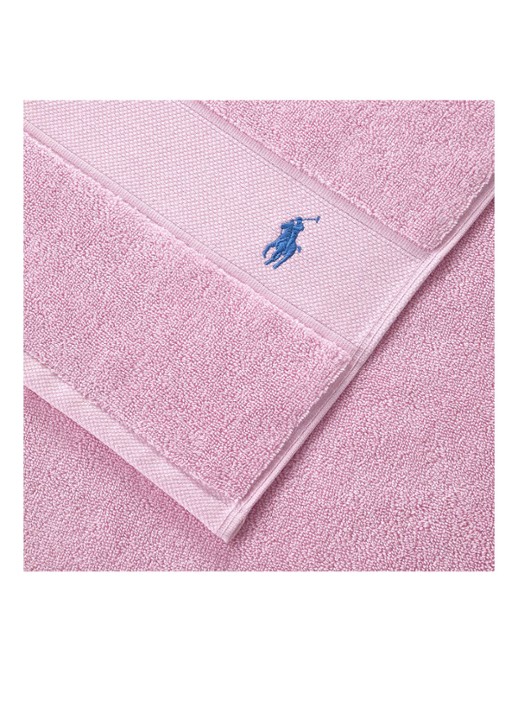Ralph Lauren Polo Player gastendoek - 600 gr/m2 - 40 x 75 cm - voorkant 4 lichtroze