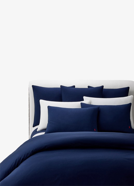 Ralph Lauren Polo Player hoeslaken van katoen perkal 80TC, hoekhoogte 33 cm - achterkant 2 donkerblauw