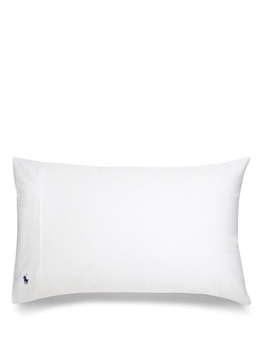 Ralph Lauren Polo Player kussensloop van katoen perkal in 2-pack - voorkant wit