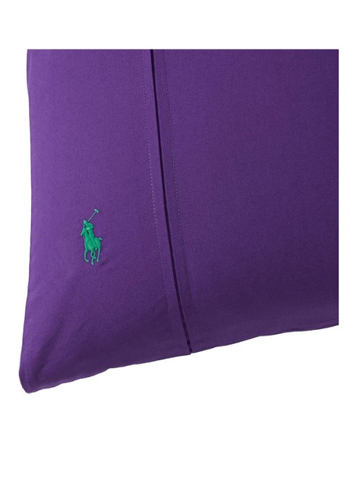 Ralph Lauren Polo Player kussensloop van katoen perkal in 2-pack - voorkant 2 paars