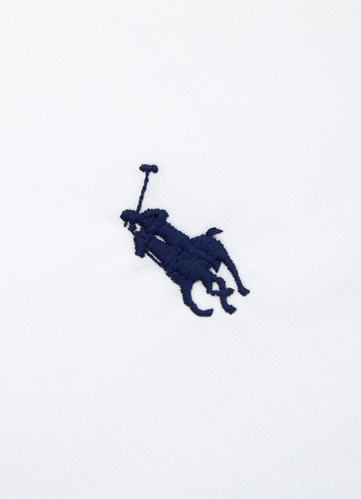 Ralph Lauren Polo Player Ruffle kussensloop van katoen perkal 80TC - achterkant wit