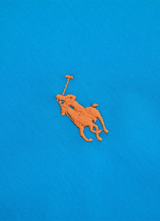 Ralph Lauren Polo Player Ruffle kussensloop van katoen perkal 80TC - achterkant blauw