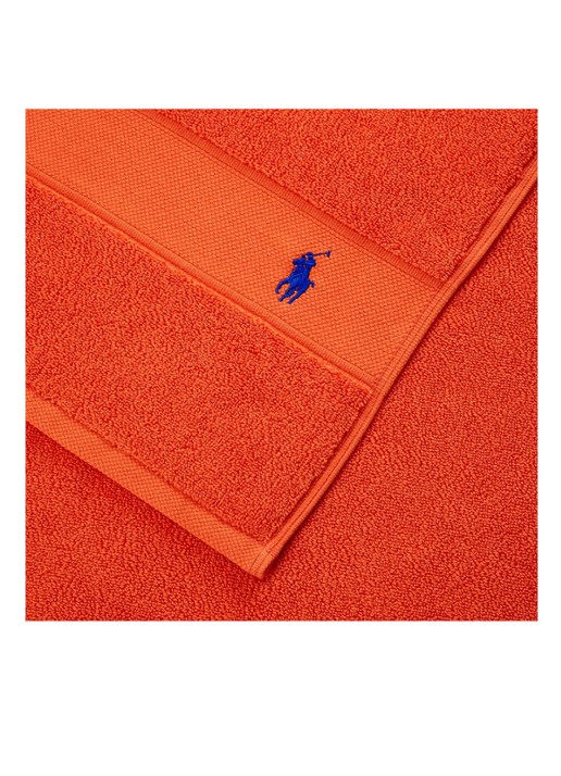 Ralph Lauren Polo Player strandlaken - 600gr/m2 - 90 x 160 cm - voorkant 3 oranje