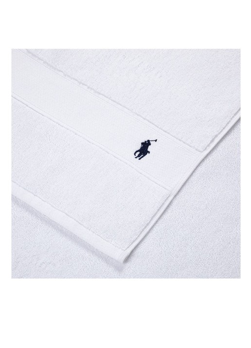 Ralph Lauren Polo Player strandlaken - 600gr/m2 - 90 x 160 cm - voorkant 2 wit