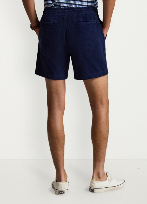 Ralph Lauren Polo Prepster regular fit korte broek van corduroy - achterkant 3 newport navy / donkerblauw