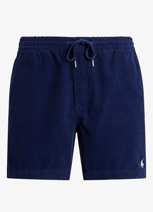Ralph Lauren Polo Prepster regular fit korte broek van corduroy - voorkant 4 newport navy / donkerblauw