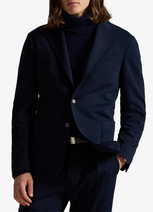 Ralph Lauren Polo Soft modern fit double-knit colbert - voorkant 3 aviator navy / donkerblauw