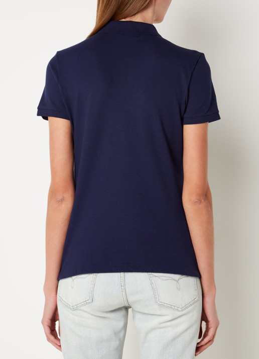 Ralph Lauren Polo van piqué katoen met logoborduring - achterkant 4 blauw