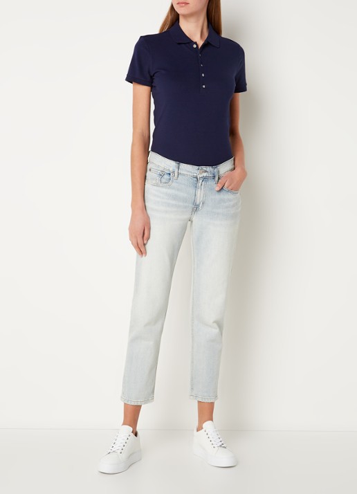 Ralph Lauren Polo van piqué katoen met logoborduring - voorkant 3 blauw