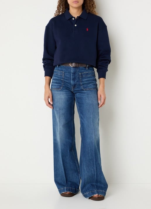 Ralph Lauren Polo van piqué katoen - voorkant 2 donkerblauw