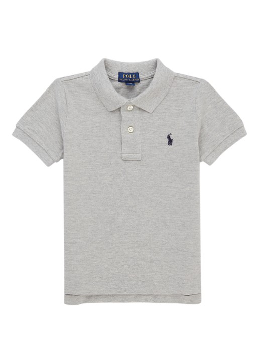 Ralph Lauren Polo van piqué katoen - voorkant grijsmele