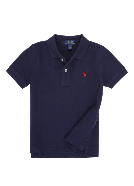 Ralph Lauren Polo van piqué katoen - voorkant 3 donkerblauw