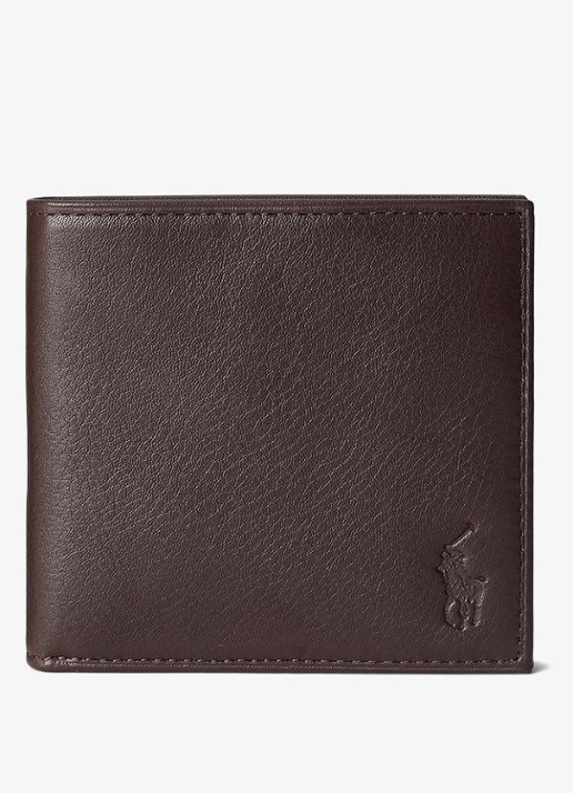 Ralph Lauren Portemonne van leer met structuur