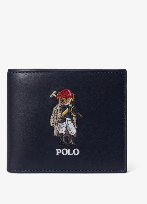 Ralph Lauren Portemonnee van leer met borduring