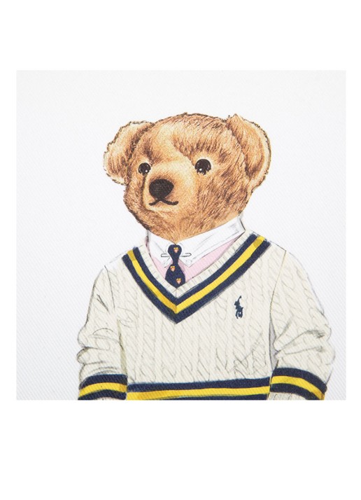 Ralph Lauren Preppy Hampton Bear kussensloop 50 x 50 cm - detail 4 wit