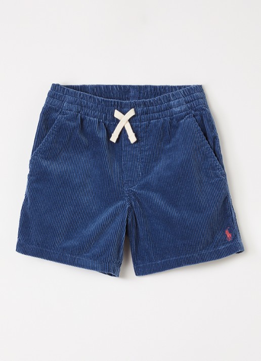Ralph Lauren Prepster loose fit korte broek van corduroy - voorkant 5 indigo