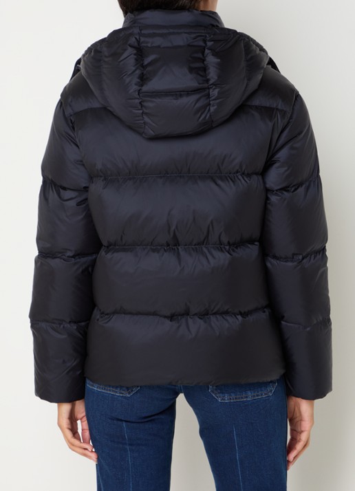 Ralph Lauren Puffer jack met donsvulling en afneembare capuchon - achterkant 4 donkerblauw