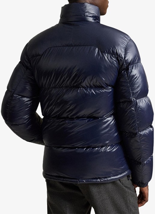 Ralph Lauren Puffer jack met donsvulling en capuchon - achterkant 5 collection navy glossy / donkerblauw