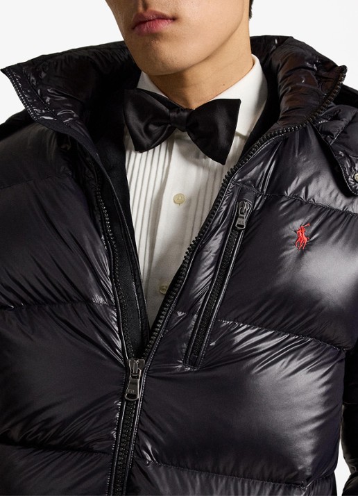 Ralph Lauren Puffer jack met donsvulling en capuchon - detail 3 polo black glossy / zwart