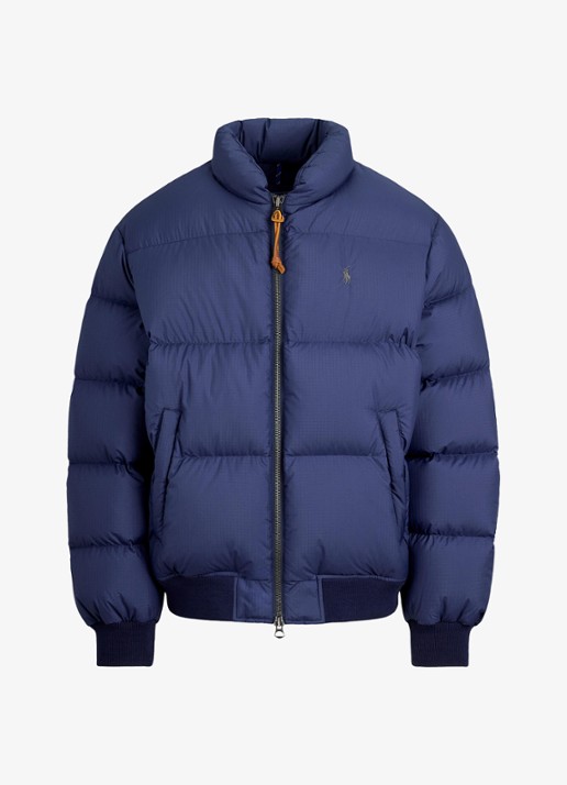 Ralph Lauren Puffer jack met steekzakken en logo - voorkant cruise navy / donkerblauw