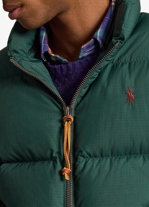Ralph Lauren Puffer jack met steekzakken en logo - detail 4 moss agate / mosgroen