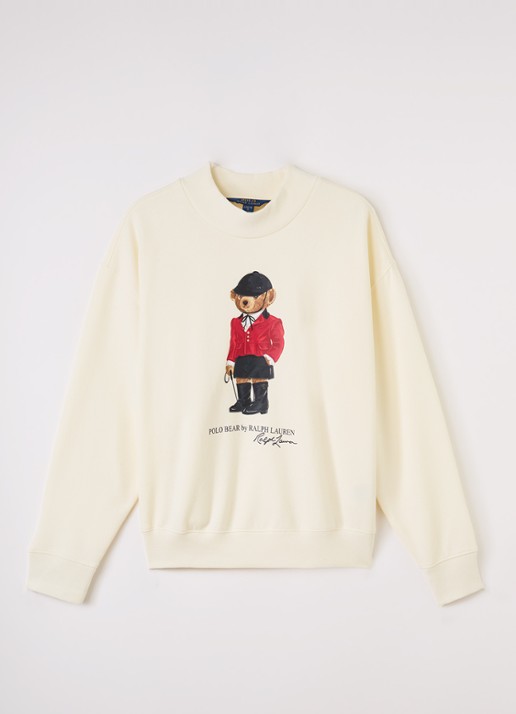 Ralph Lauren Pullover met logoborduring - voorkant 3 gebroken wit