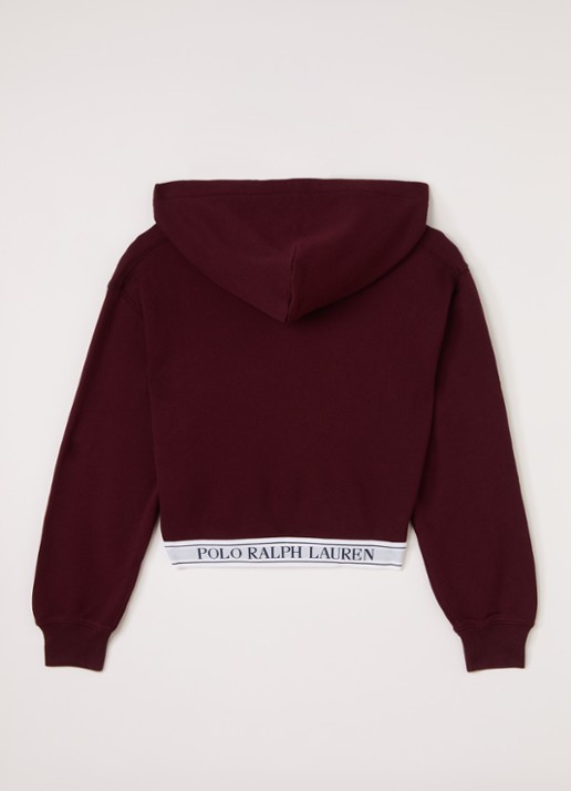 Ralph Lauren Pullover met logoborduring - voorkant 2 bordeauxrood