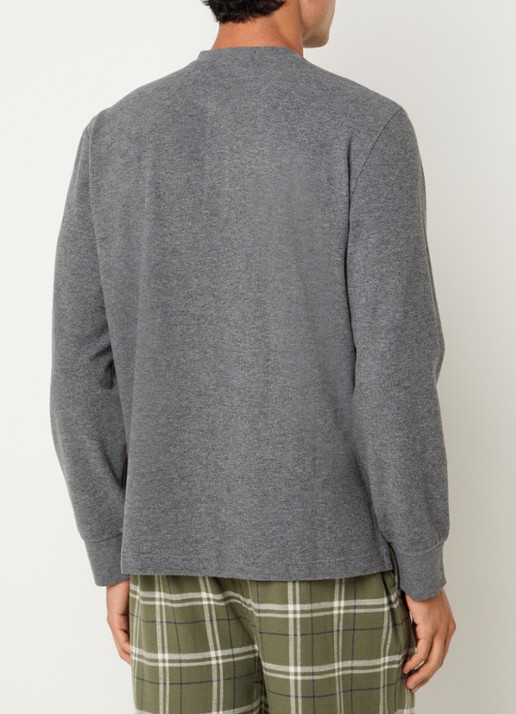 Ralph Lauren Pyjama top met logoborduring - achterkant grijs