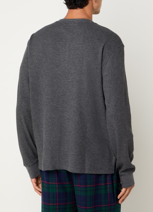 Ralph Lauren Pyjama top met logoborduring - achterkant 2 donkergrijs