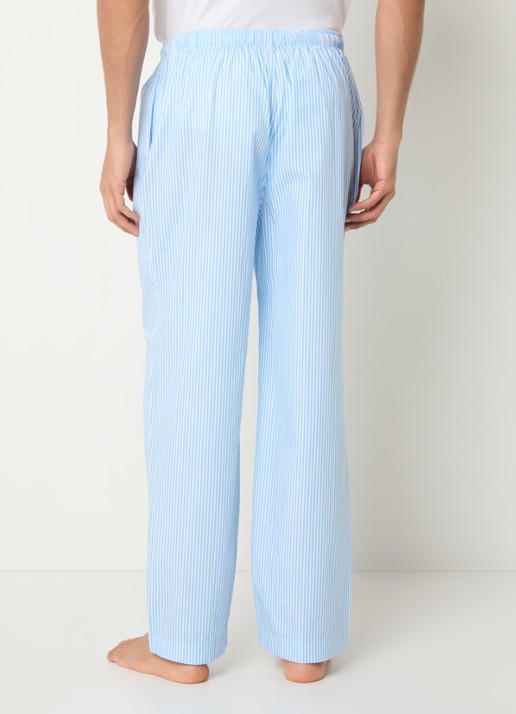 Ralph Lauren Pyjamabroek met logoprint en steekzakken - achterkant lichtblauw