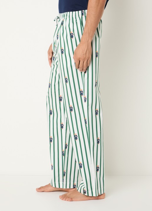 Ralph Lauren Pyjamabroek met logoprint en steekzakken - detail 4 mosgroen