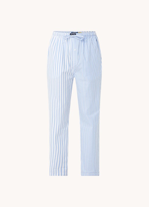 Ralph Lauren Pyjamabroek met logoprint en steekzakken - voorkant 4 blauw