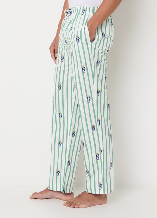 Ralph Lauren Pyjamabroek met streepprint - detail 2 groen