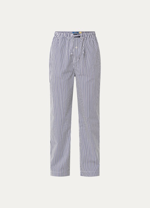 Ralph Lauren Pyjamabroek met streepprint - voorkant royalblauw