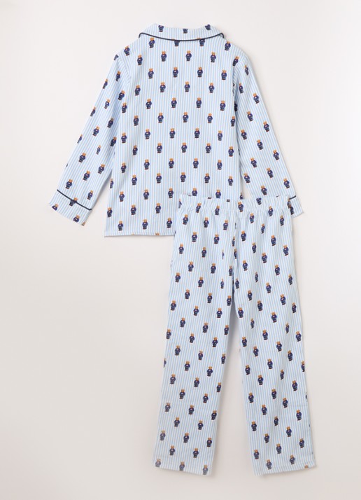 Ralph Lauren Pyjamaset met logoprint - voorkant 2 lichtblauw