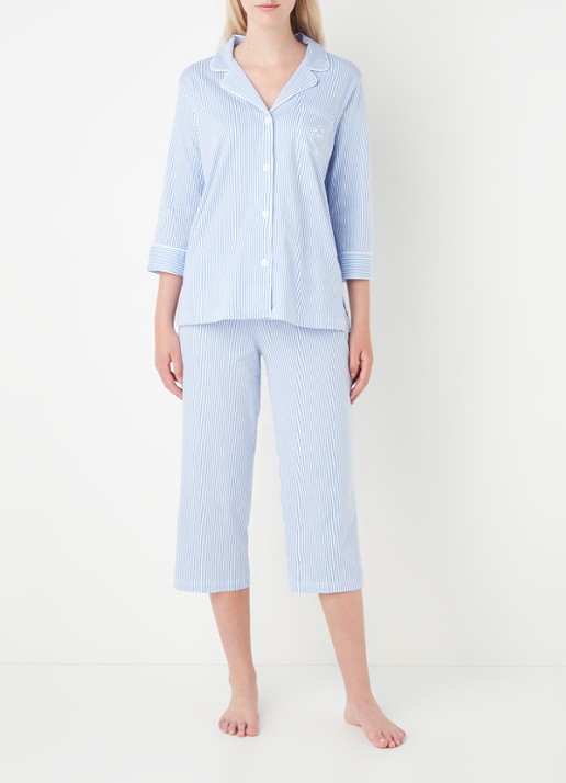Ralph Lauren Pyjamaset met print - voorkant 4 lichtblauw